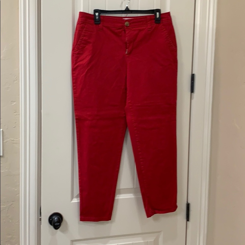 Red classic twill chinos